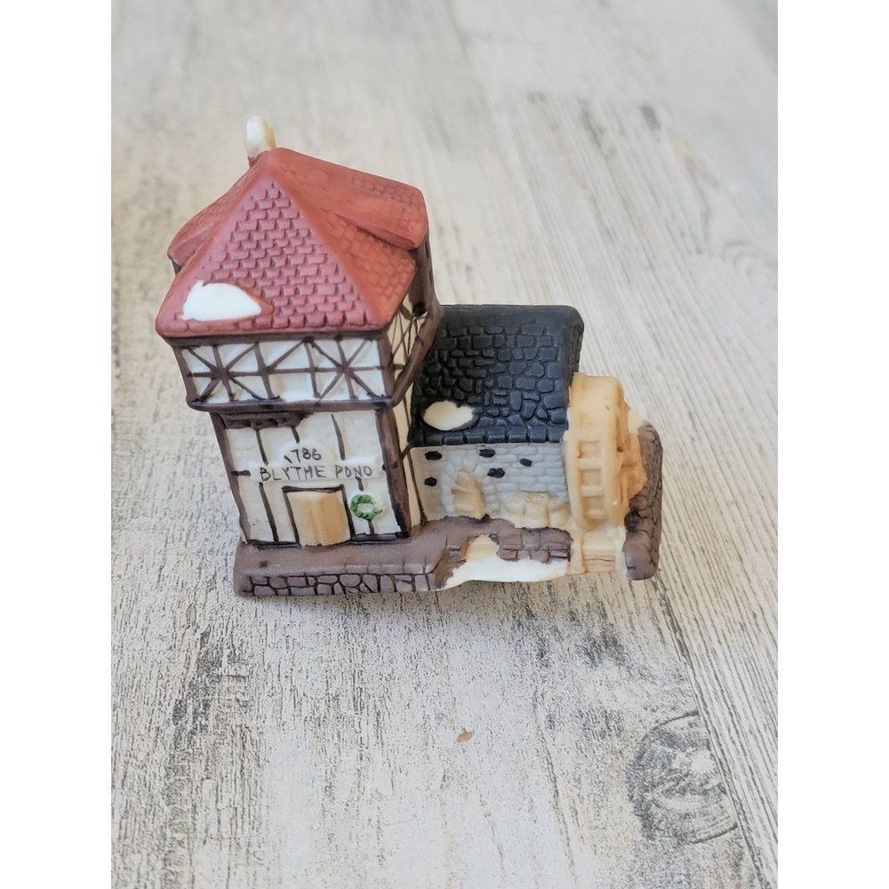 Ceramic Byline pond village house ornament Xmas